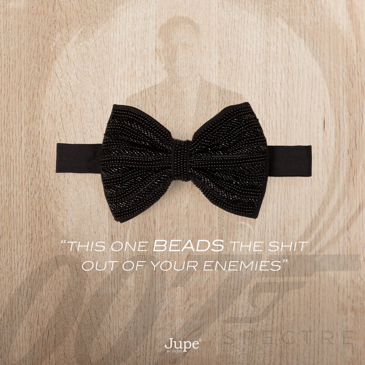 jupebyjackie's tweet photo. Jupe celebrates the arrival of 24th Bond film #SPECTRE​! Find your favourite Bond bowtie at https://t.co/LeoUYLQH3B https://t.co/SIacIFmvDr