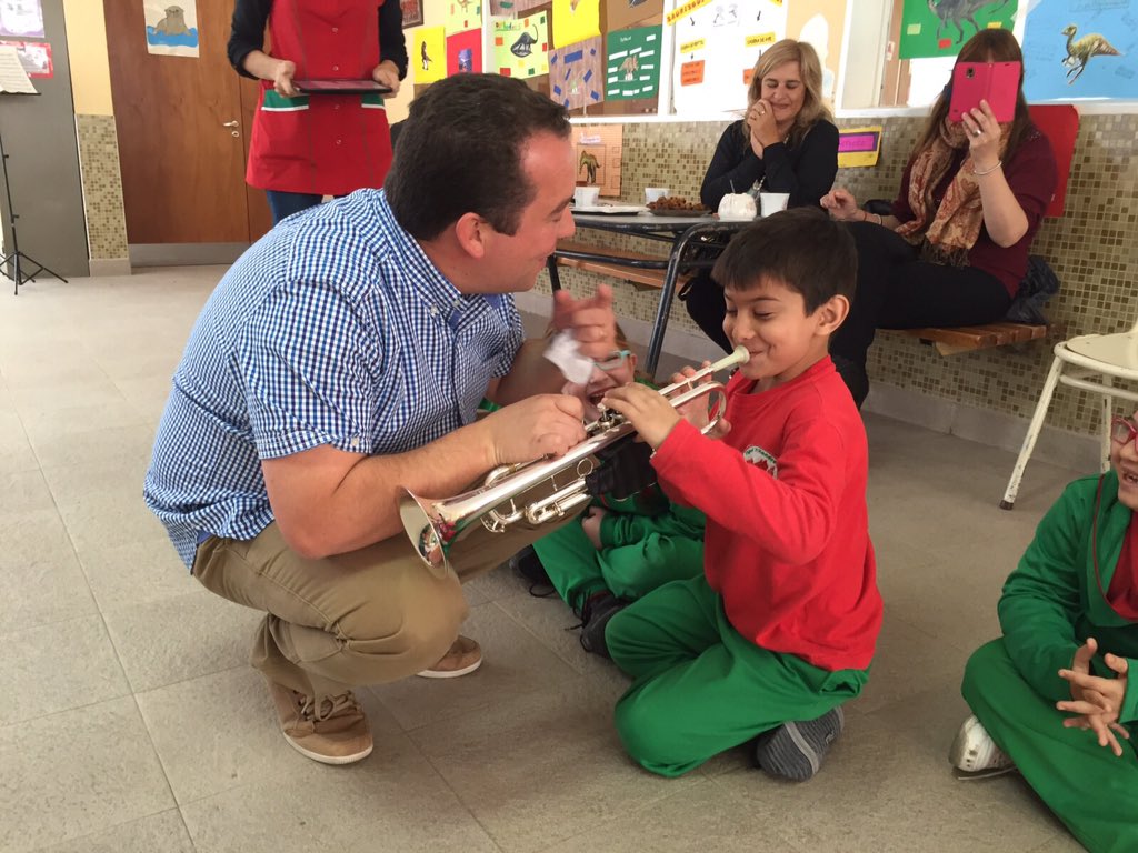 BBCNOW's tweet photo. And in Trelew we're at Ysgol y Hendre, discovering some talented brass players! #NOWTour15 #TaithNOW15 #patagonia150 https://t.co/sfc3y7AnU1