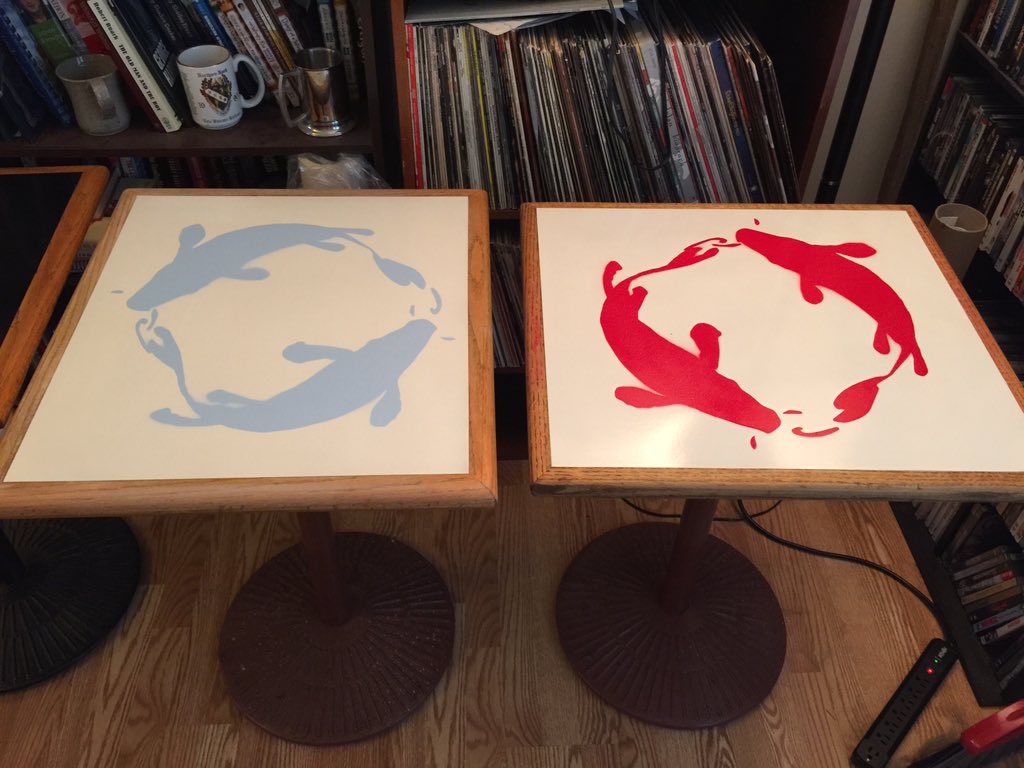 KoiPondBrewing's tweet photo. Painting tables! #lovemyjob #koipondbrewing #brewmill https://t.co/DO19MDVE0w
