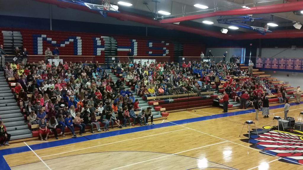 At Red Ribbon Week kickoff with Marion County MS students.  #KSCounseling, #beamazing, #MMSstudentsdreambig