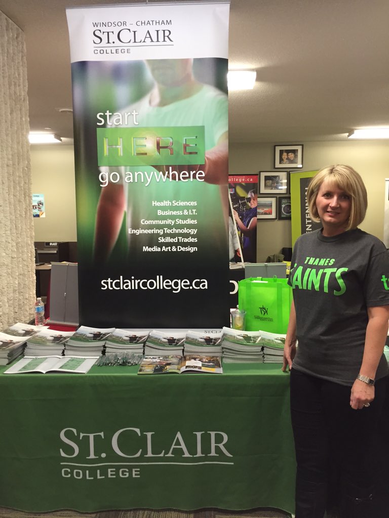 StClairVisitsU's tweet photo. So excited!!! The #CIP2015 tour is @LambtonCollege today from 11:30am-1:30pm Thank you @Tsi_students for the swag 😍 https://t.co/y5r3uva6PG