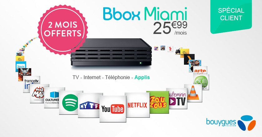 bouyguestelecom's tweet photo. Vous êtes client Mobile ? Profitez de 2 mois offerts en souscrivant à une offre Bbox ;-) https://t.co/4jRNOQKANT https://t.co/vwnfSQGuPR