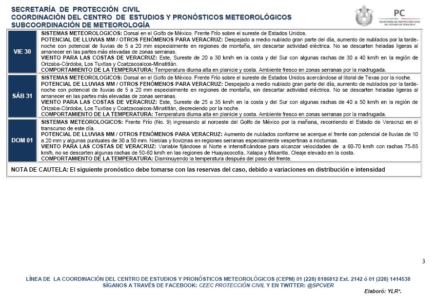 spcver's tweet photo. #BoletínSemanal para el Estado de #Veracruz válido del 26 de octubre al 01 de noviembre de 2015 https://t.co/rypiEJgGCg