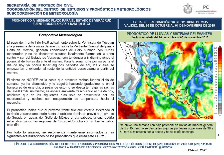 spcver's tweet photo. #BoletínSemanal para el Estado de #Veracruz válido del 26 de octubre al 01 de noviembre de 2015 https://t.co/rypiEJgGCg