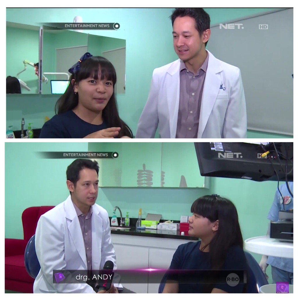 andywhk's tweet photo. On #EntertainmentNews at @NETtv_Channel @netmediatama with @amelcarla  #dentist #dentalclinic #dentalhealth https://t.co/H5kkPIwvnF