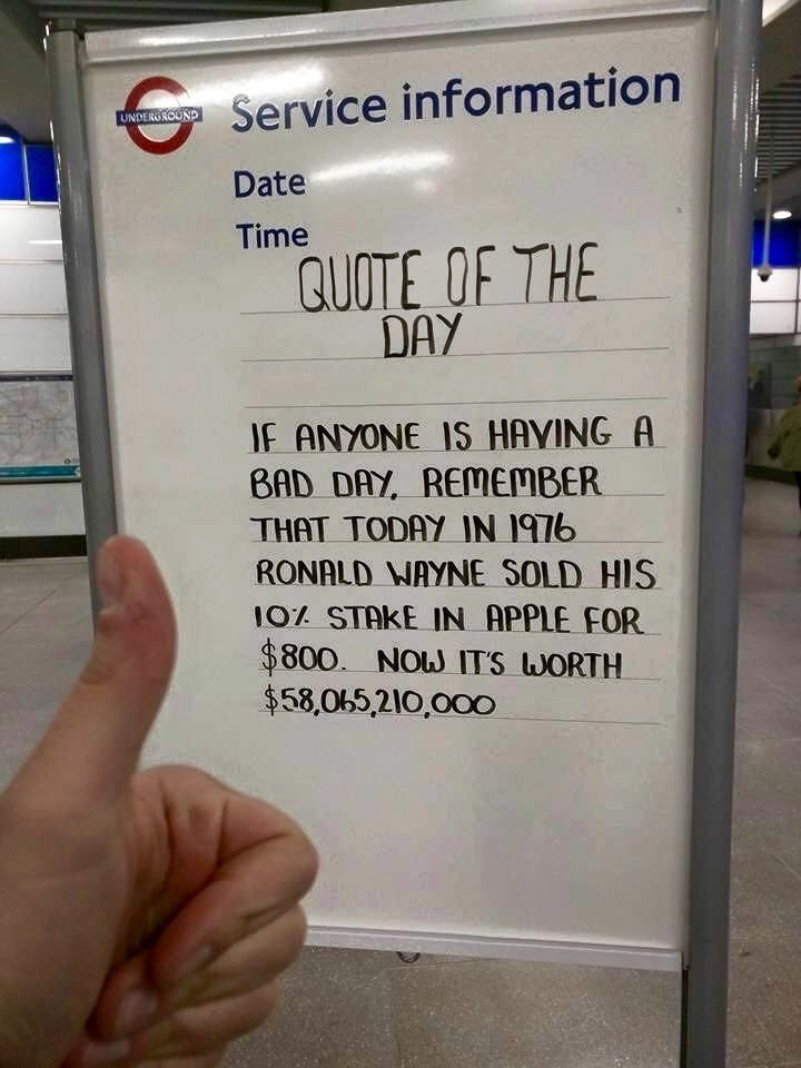 LloydLegalist's tweet photo. Ronald Wayne: The guy who put the "R" in Regret. https://t.co/vyVEczoyPA