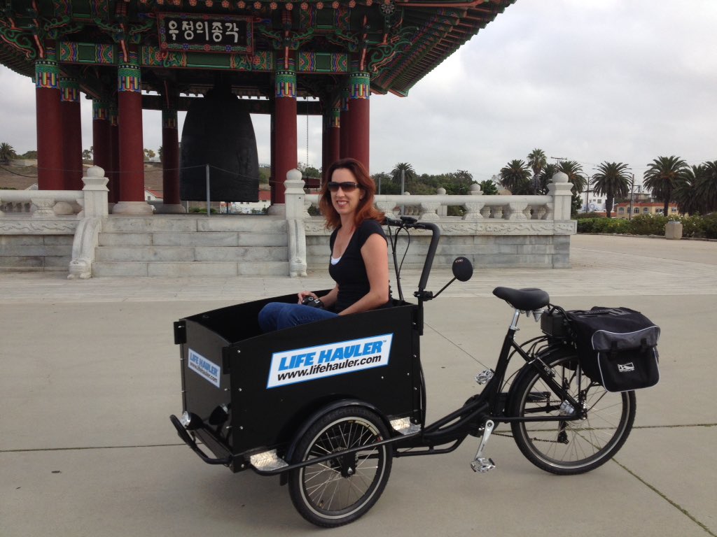 Life Hauler has room for an adult with groceries/luggage or up to 4 kids! #bike #transportation #cargo #cargobike