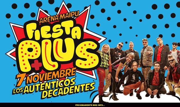 LosAndesPass's tweet photo. Club #LosAndesPass te invita a #FiestaPlus con #LosAuténticosDecadentes!!
Entrada 2x1, info: https://t.co/rSVTpFky5o https://t.co/PZbgfYptU5