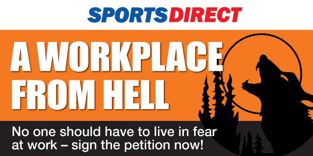 unitetheunion's tweet photo. Six strikes and you could get axed! Sign our petition to end this #SportsDirectShame https://t.co/kAvGAyzAvH https://t.co/EDYxXhLouI
