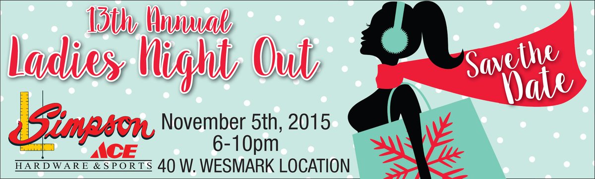 The 13th annual Ladies Night Out is Thursday, November 5th! Come out and enjoy storewide discounts and much more!