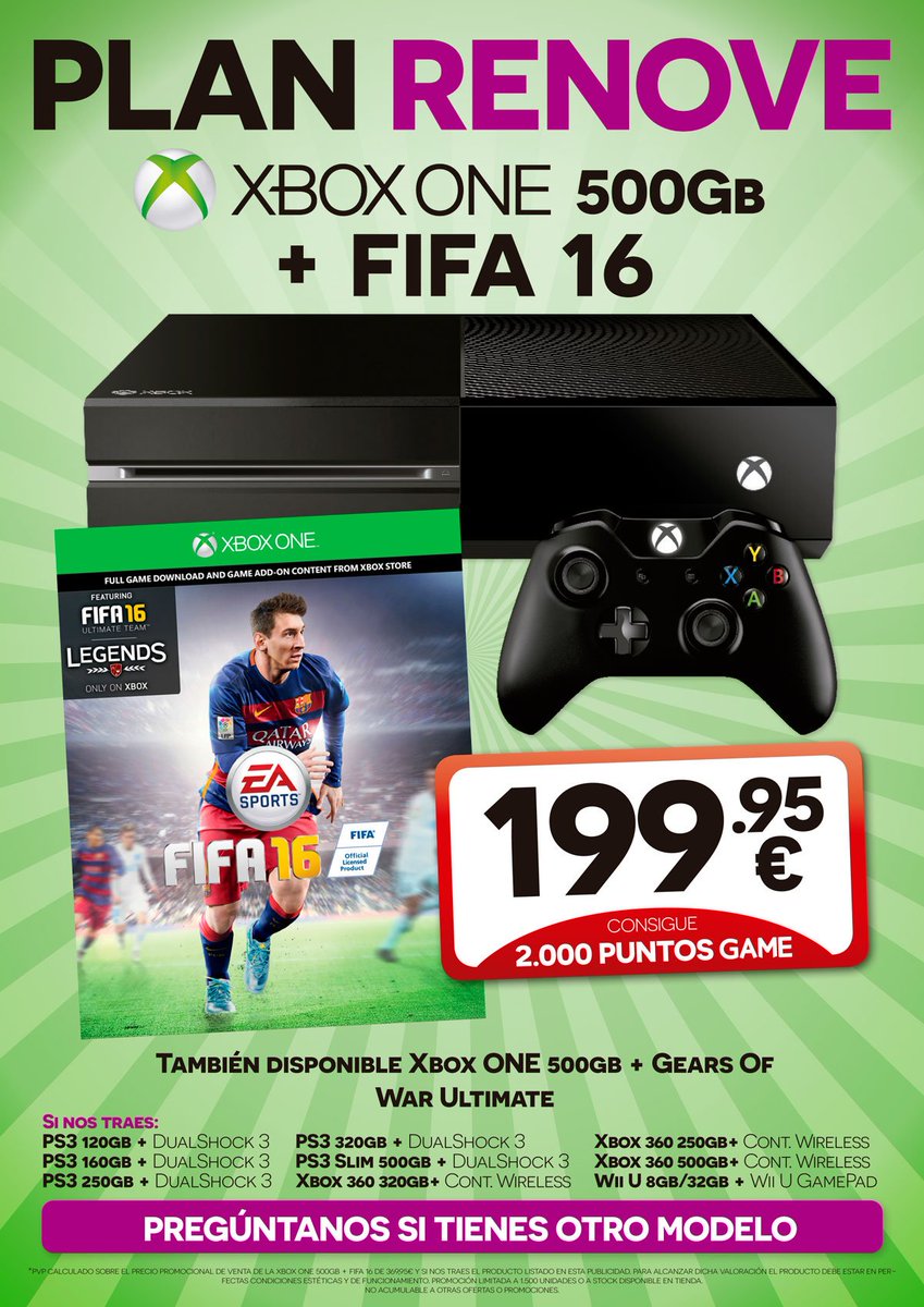 VideojuegosGAME's tweet photo. ¿Queréis Plan Renove? ¡Pues TOMAD 3! PS4, Xbox One o New Nintendo 3DS XL. https://t.co/kclCdzapHz