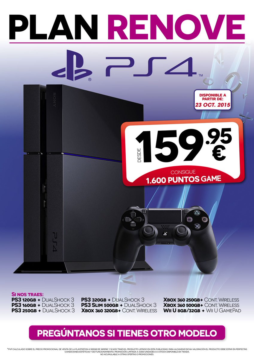 VideojuegosGAME's tweet photo. ¿Queréis Plan Renove? ¡Pues TOMAD 3! PS4, Xbox One o New Nintendo 3DS XL. https://t.co/kclCdzapHz