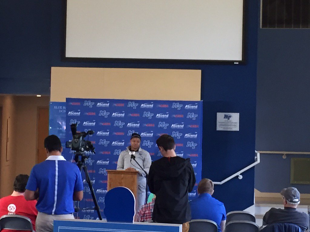 CoachTomHodges's tweet photo. Preseason @CUSAWBK Player of the Year at the podium. #TRUECoverage https://t.co/INvLt84SEU