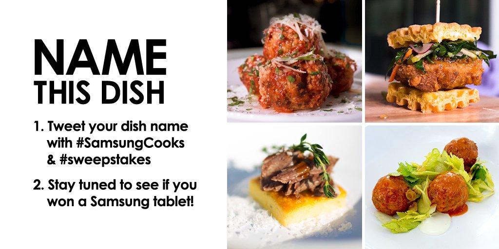 SamsungUS's tweet photo. 1 day left to send us your names for these #NYCWFF dishes. Use #SamsungCooks & #sweepstakes: https://t.co/xtRBlkomVS https://t.co/ybH7V5a0ig