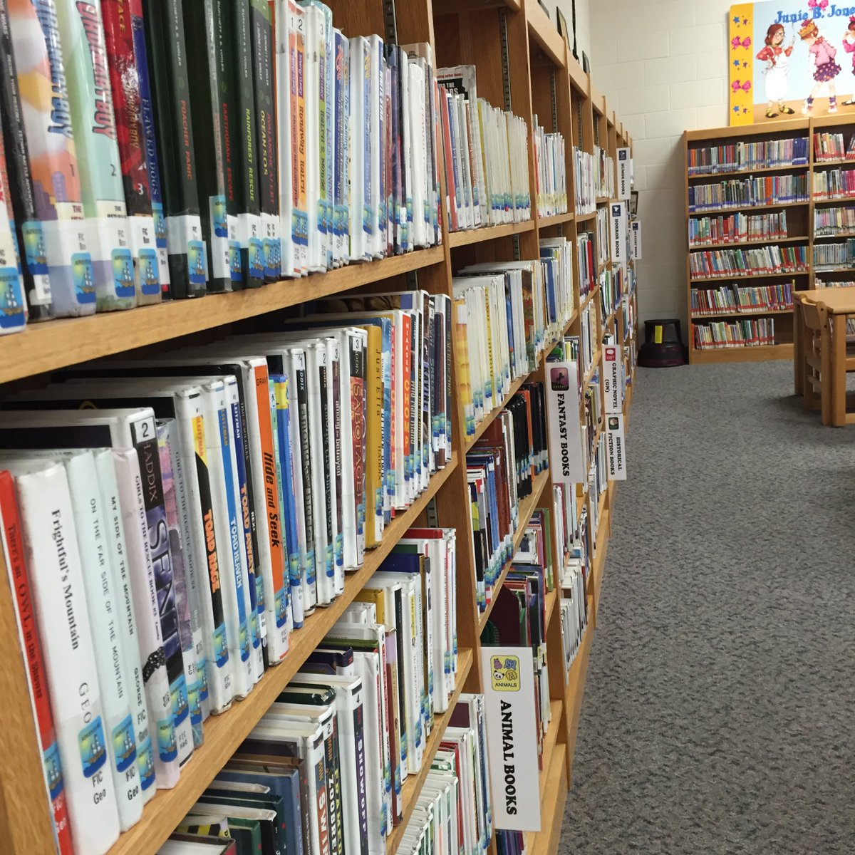 LibrarySG's tweet image. Stonegate library is now "genre-fyed" in the chapter book section!  Now find books by genre, or type of book!