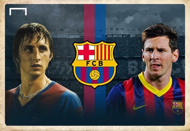 el10blaugrana's tweet photo. "Lo más bonito de Messi es que puede cambiar tres veces de opinión en un metro” Johan Cruyff. https://t.co/NEmuRgUz60