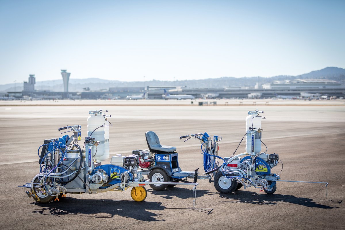 GracoPaintSpray's tweet photo. On location at SFO for a training session on line striping airports #graco #linelazer https://t.co/t1OytFh3aP