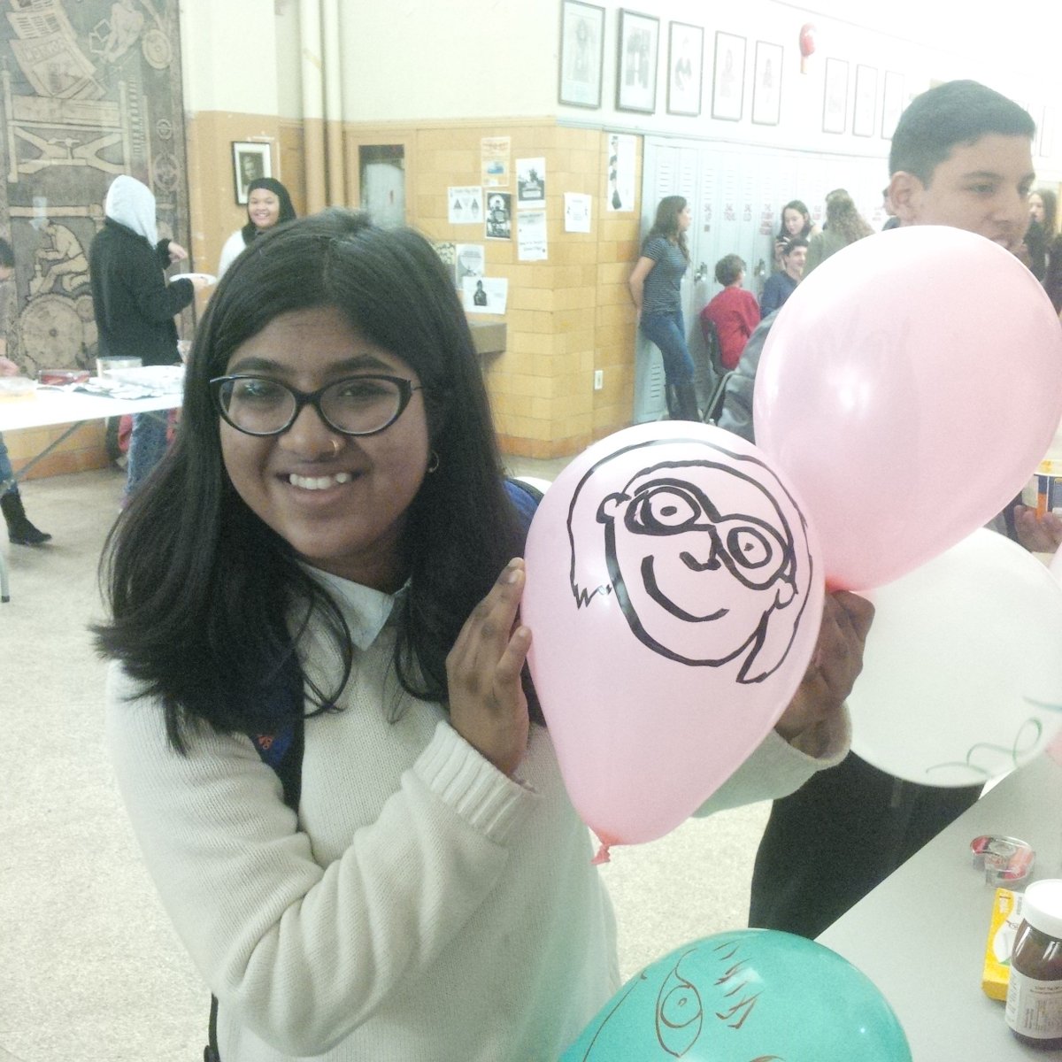 PrincipalNSS's tweet image. Here's a new idea this year for @nssunitedway #classprojects: balloon friends. Henry's drawing mine right now! @tdsb