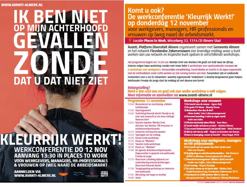 CarinFiere's tweet photo. @AvantiAlmere organiseert de werkconferentie "Kleurrijk Werkt!@NetwZakenvrouw AlmereWerkt @WerkZoeken_nl @Almere_NL https://t.co/sM8h6pGD0f