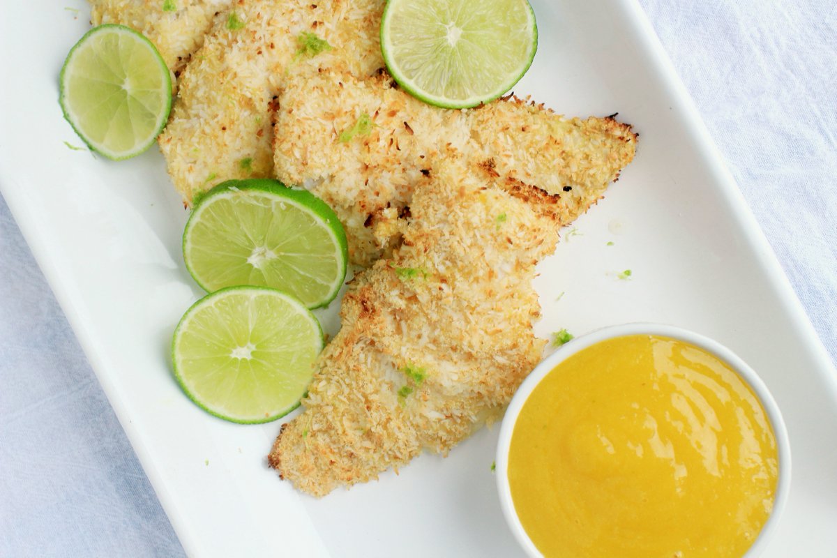 Coconut Crusted Cod with Mango Sauce made with MSC certified Fish! frugalmomeh.com/2015/10/coconu… #WWFSchoolOfFish