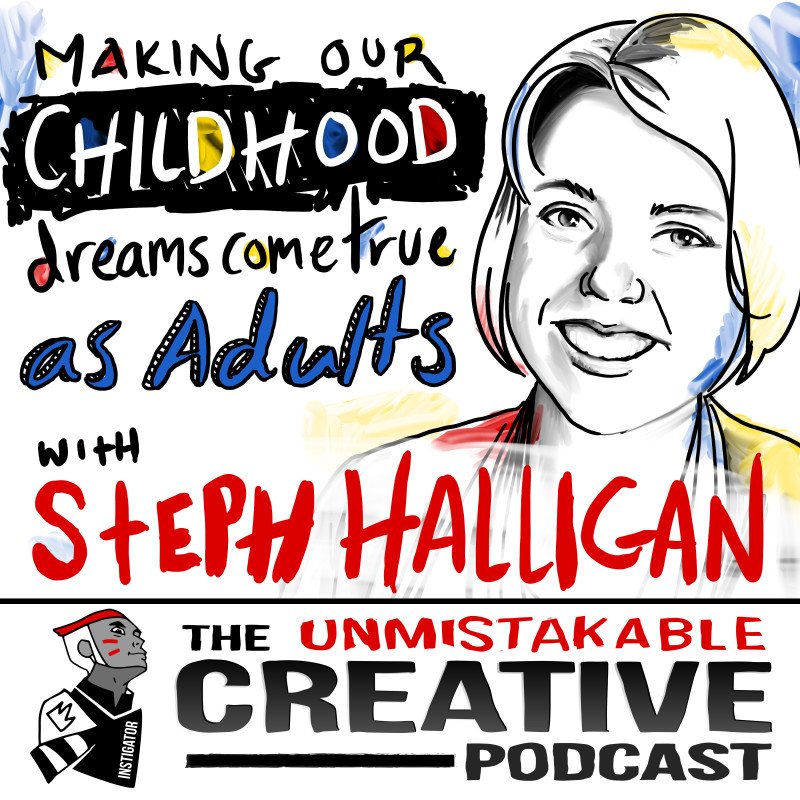 StephHalligan's tweet photo. Loved talking creativity with @UnmistakableCR and getting cartoonified as the cover art :-) https://t.co/REPGAMnw4E https://t.co/nDiCqCexwI