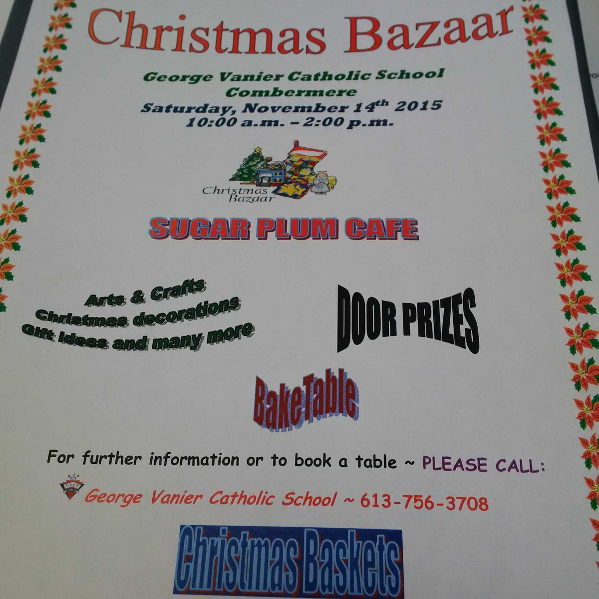 Looking forward to the Christmas Bazaar on November 14th!