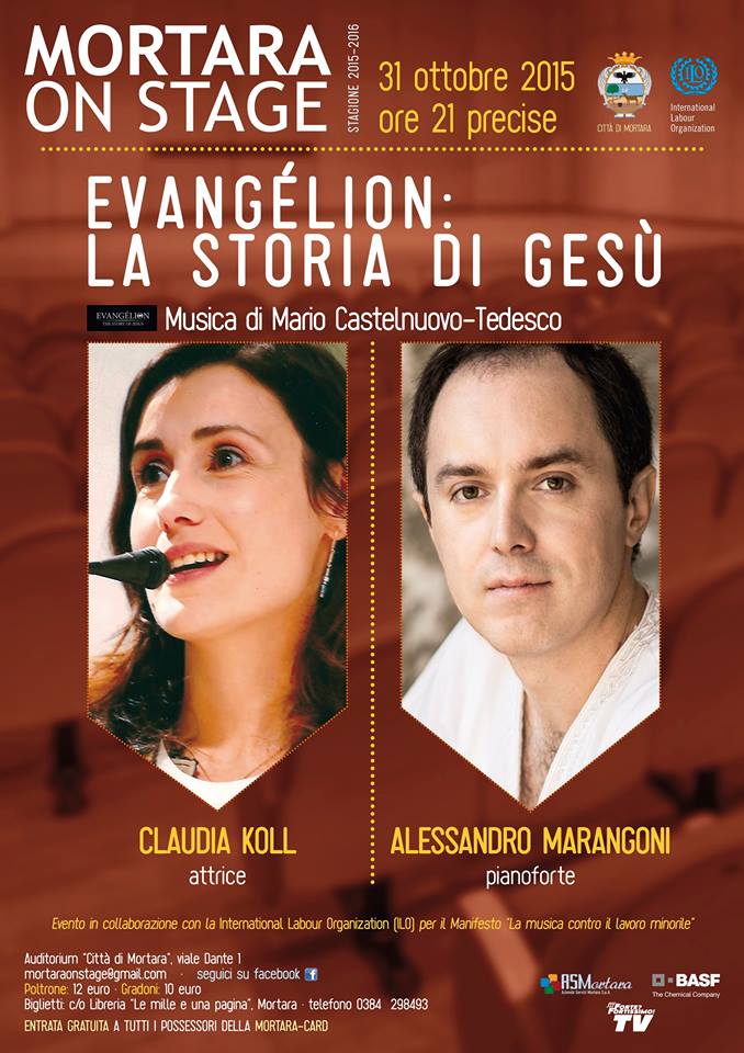 mortaraonstage's tweet photo. #MOS2015 presenta questo #halloween @alemarangoni1 e #ClaudiaKoll raccontare la vita di #Gesù in #Evangelion. https://t.co/WYKphfE3tT