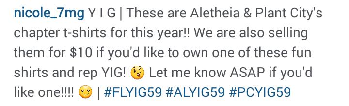 nicole_7mg's tweet photo. Aletheia &amp; Plant City are selling our t-shirts for $10! Let me know ASAP if you want one! #FLYIG59 #ALYIG59 #PCYIG59 https://t.co/1rpfQh0oOk