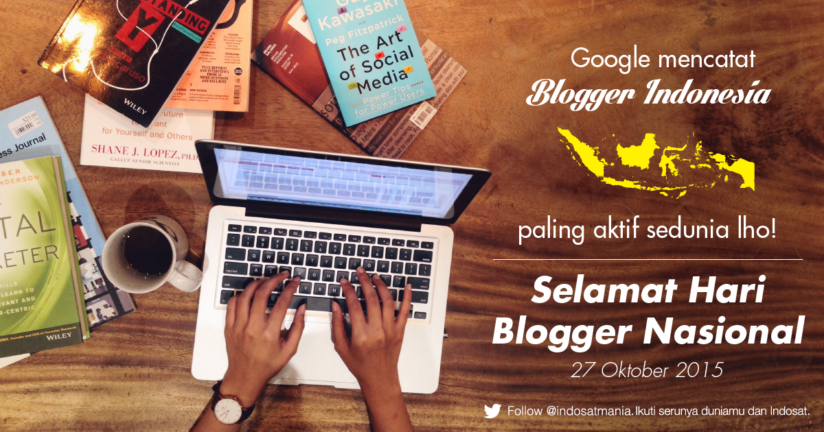 indosatim3's tweet photo. Selamat #HariBloggerNasional, Tuips! Yak, 27 Oktober itu harinya para blogger Indonesia Tuips! #PagiTuips https://t.co/8nIQTwOwrg
