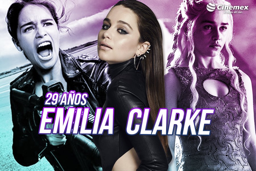 Cinemex's tweet image. ¡Feliz cumpleaños @Emilia_Clarke!
La actriz que interpreta a #SarahConnor en #TerminatorGénesis cumple 29 años.