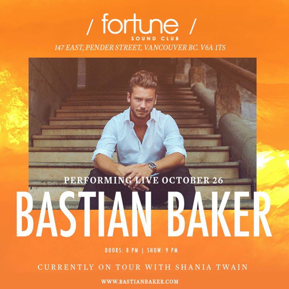 ShaniaTwain's tweet photo. Tonight! Check out my friend @Bastian_Baker who is playing a free show at Fortune Sound Club. https://t.co/FWC3sEuWtF