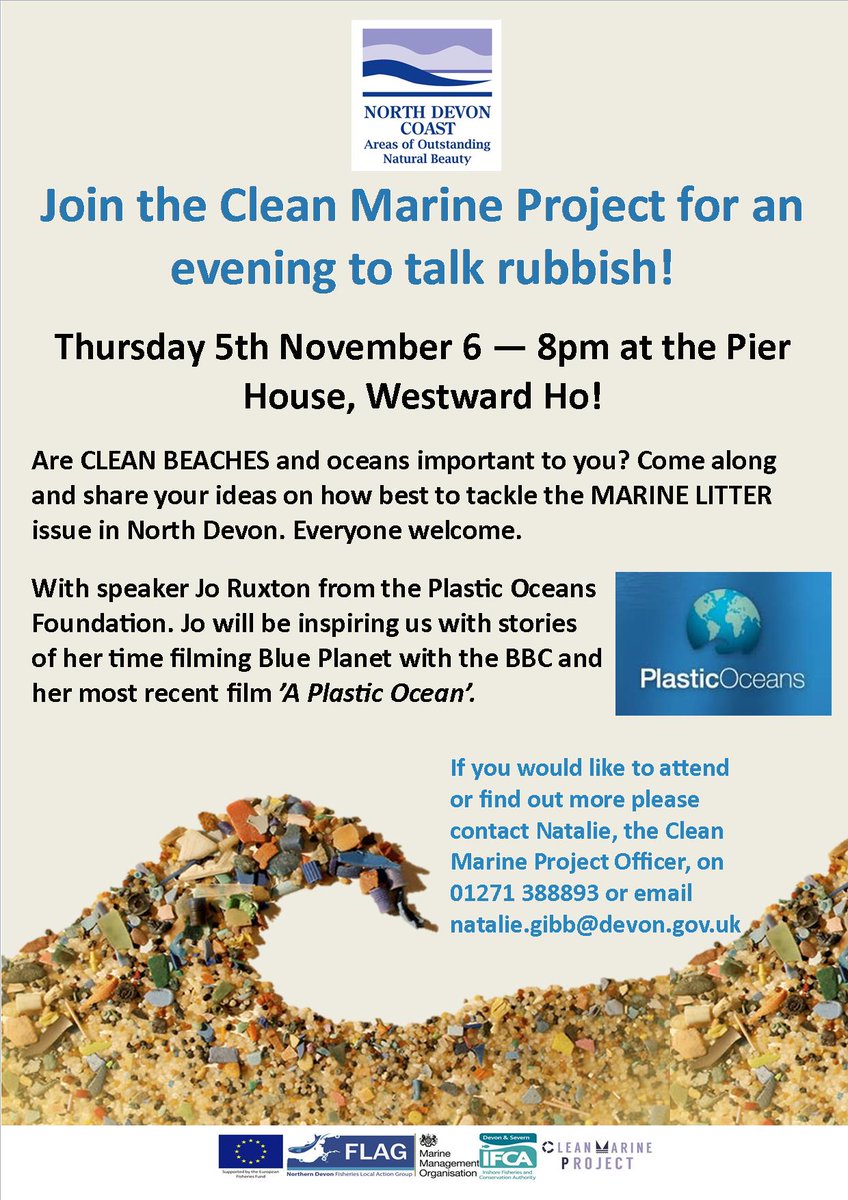 cleanmarineND's tweet image. Join us to 'talk rubbish!' EVERYONE WELCOME.Special guest Jo Ruxton from @PlasticOceans @NDFLAG @explorethecoast