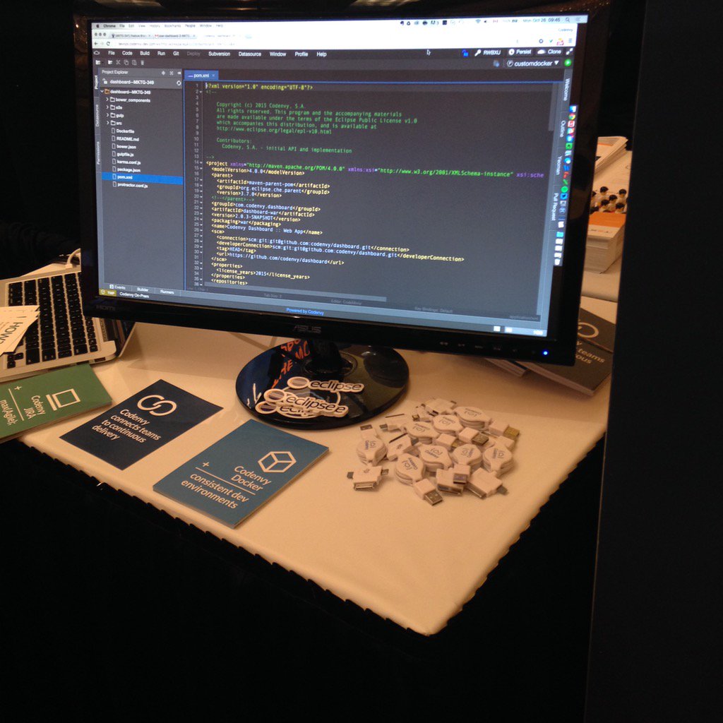 FriendsCallMeJW's tweet image. Interested in continuous development? Stop by booth 5710 #JavaOne2015 #codenvy
