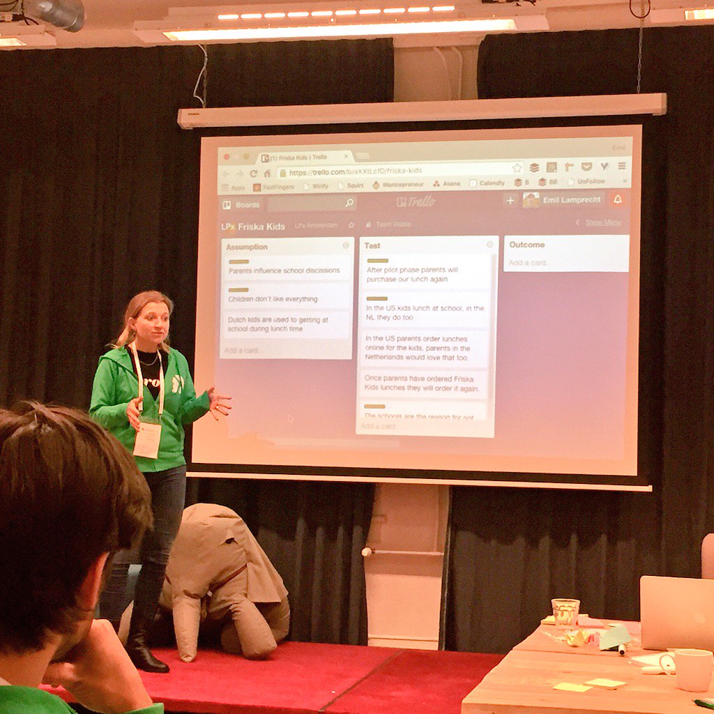 Wrap up of product day! Founder Iris explaining the results of testing our assumptions. #googlelaunchpad