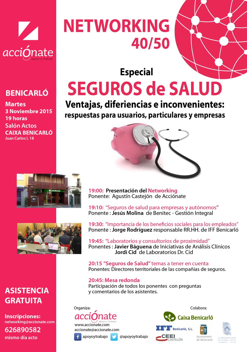 apoyoytrabajo's tweet photo. #JESUSMOLINA de #BENITEC en Networking Seguros Salud 03/11/15
Beneficios fiscales y sociales de los Seguros de Salud https://t.co/7IW2fISNqB