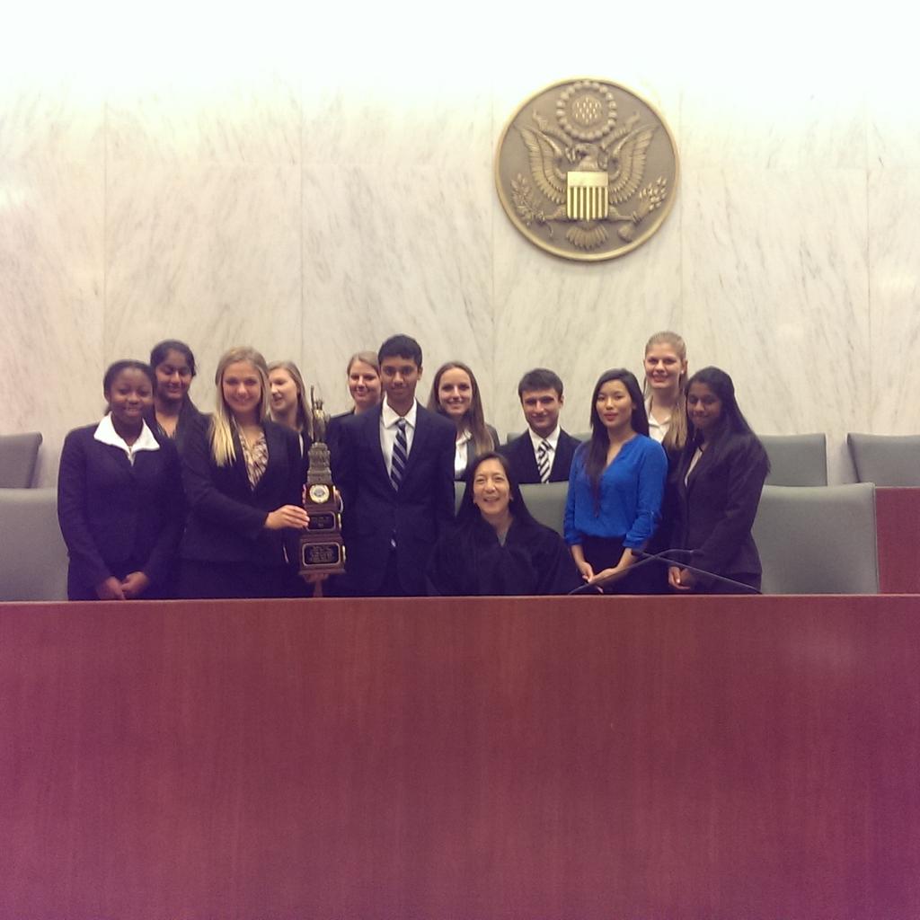 EmpireMockTrial's tweet photo. Wyoming Seminary, 2015 Empire NY runners-up, with the Honorable Pamela Chen. A well-deserved honor for this team. https://t.co/YAtKvqtEXO