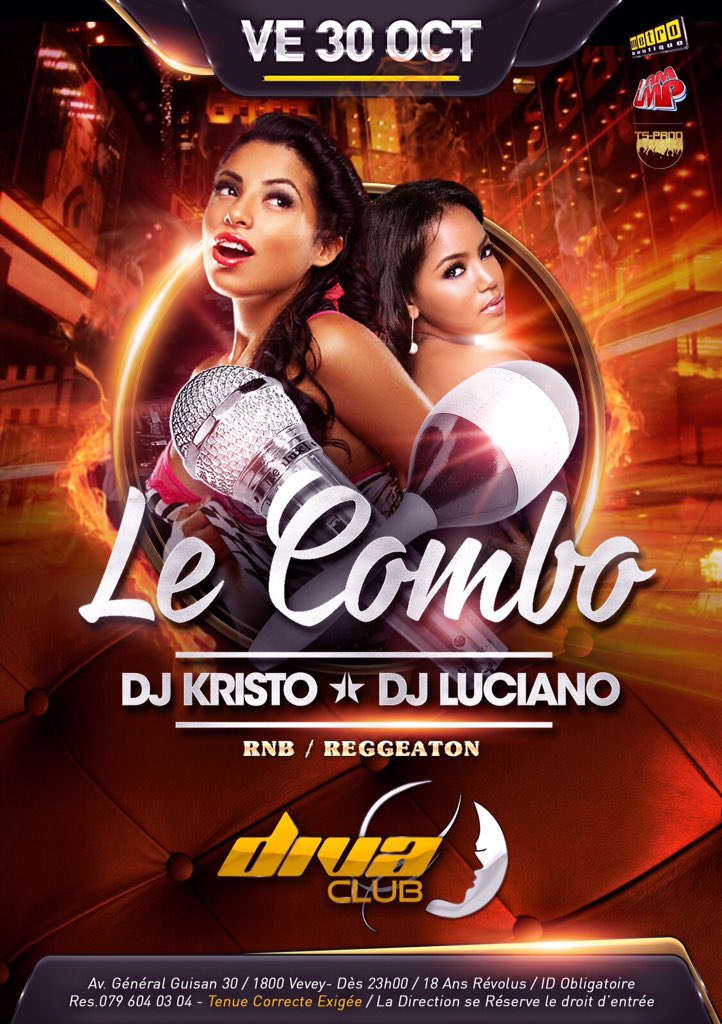 djloutch's tweet image. Vendredi au Diva à Vevey pour une soirée #LeCombo avec @djkristo aka RnB vs Reggaeton