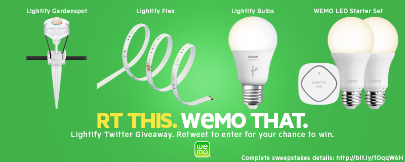 WEMO's tweet photo. RT for a chance to win #WEMOthat enabled OSRAM @SYLVANIA #LIGHTIFY products! https://t.co/9kB5WkBw0h https://t.co/lFHs9hoQK7