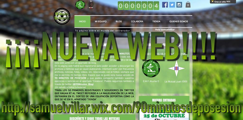 90Minutos_Blog's tweet photo. YA PODEIS METEROS EN LA NUEVA WEB ESPERO QUE OS GUSTE! REGISTRAROS Y HACER RT A ESTE TWEET PARA ENTRAR EN EL SORTEO! https://t.co/QEUFTqXEE8