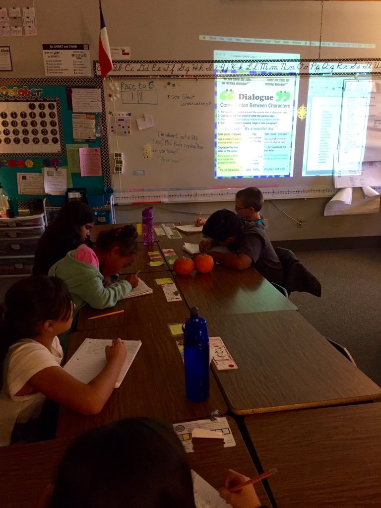 BrandiRPierce's tweet photo. 4th grade practices dialogue writing with pumpkins #ibpyp #get2ccm https://t.co/oyu9MBc79p