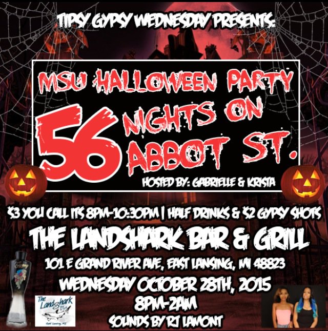 Dee_Ago's tweet photo. 56 Nights on Abbott St "MSU HALLOWEEN PARTY"@ TheLandshark Weds10-28 Hosted by Krista &amp; @cantkeepupwithg |@RJLamont https://t.co/1KDHSQ9a2U