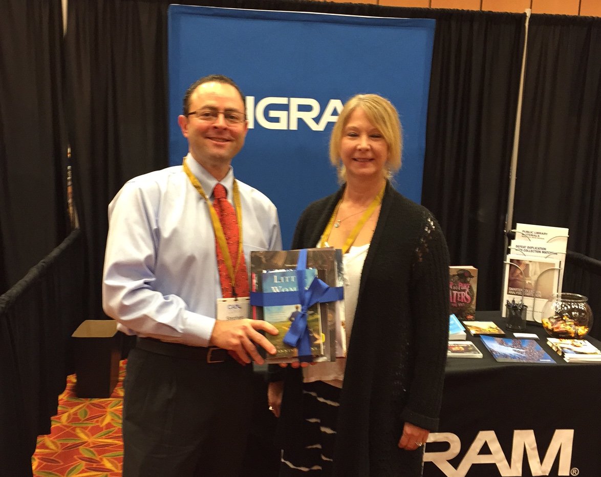IngramContent's tweet photo. #ICYMI BOOK GIVEAWAYS at our booth! Thanks, Dolores Public Library and High Plains Library #CoCALCON15 https://t.co/vuvPO19vZw