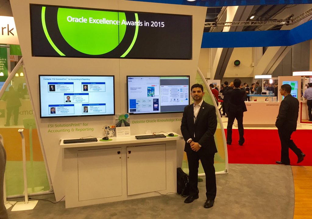mualiarshad's tweet photo. Stop by at the FSI Cloud SolutionPrint for Accounting & Reporting @oow15 @DeloitteOracle #DeloitteOracleOOW https://t.co/KPKPNcRT0D