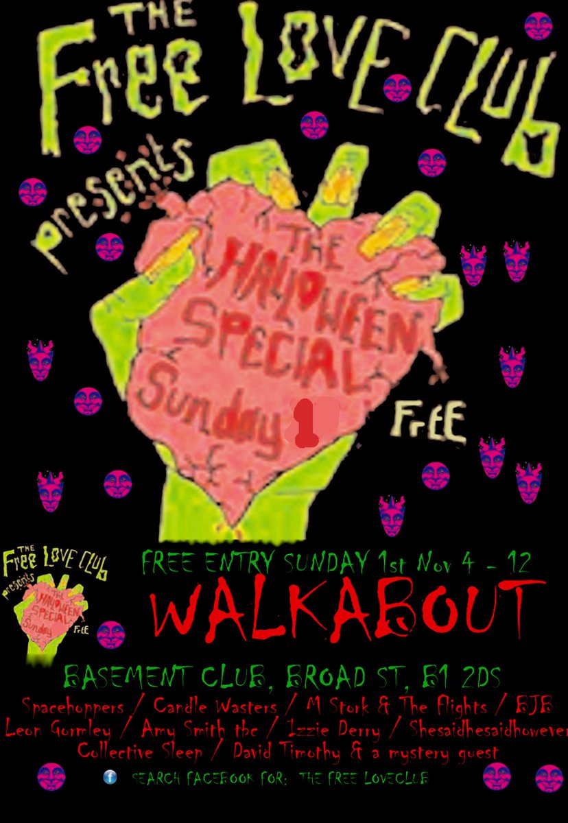 THEFREELOVECLUB's tweet photo. THIS SUNDAY https://t.co/BxN3JsQDA1  FREE RADIOVISED CONCERT AT @WalkaboutBrum https://t.co/qrqusGUwQT