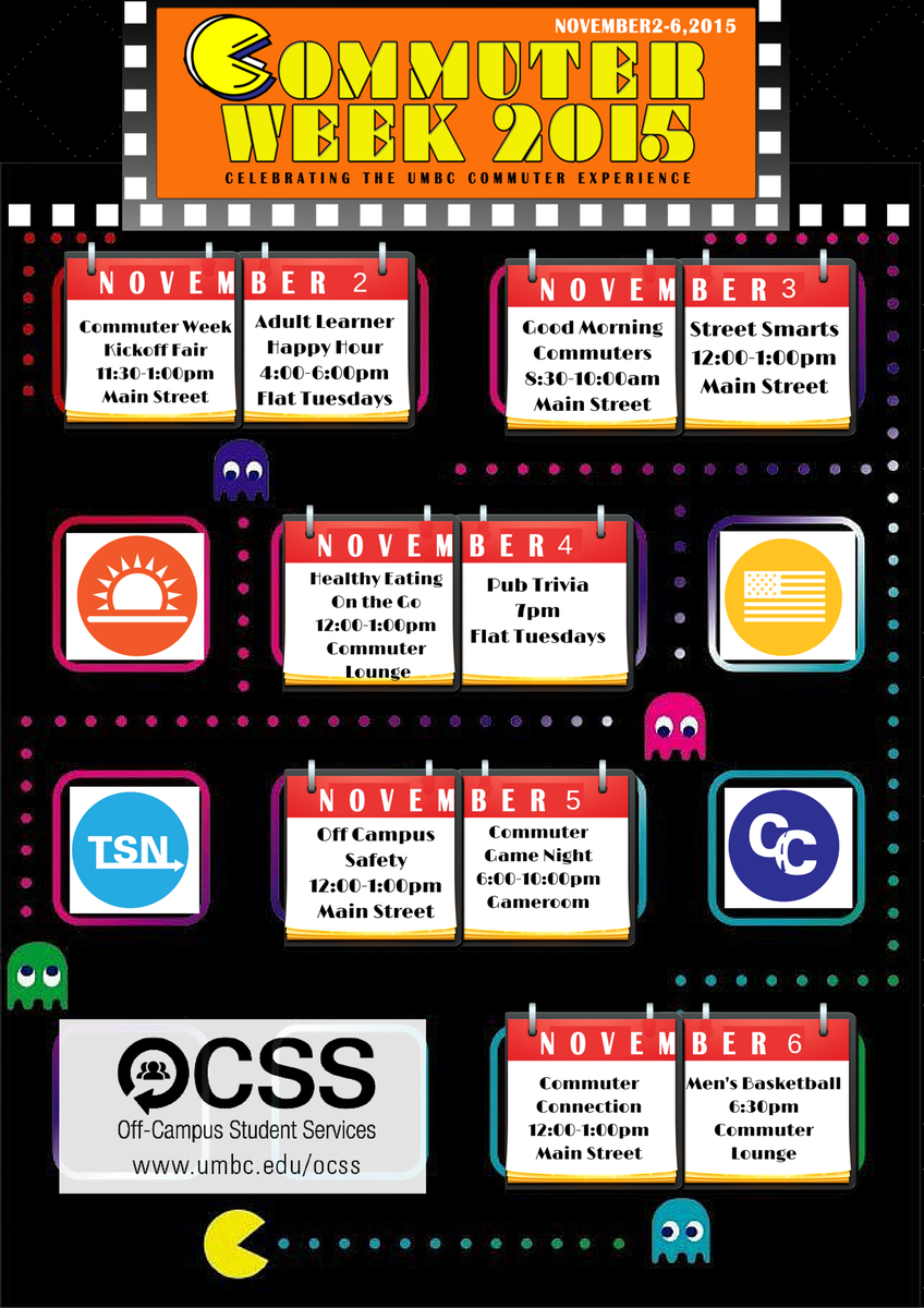 Commuter week is coming! Please visit my.umbc.edu/groups/ocss/ev… for more details. We hope to see you all there!