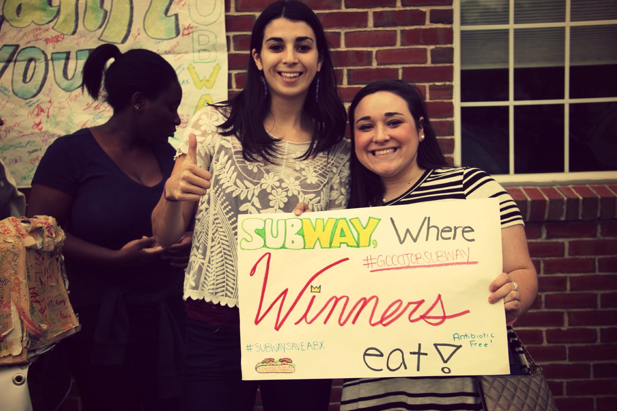SalemMASSPIRG's tweet photo. Thank you @Subway from #masspirgstudents @SalemState for switching to meat w/o antibiotics! #GoodJobSubway @saveabx https://t.co/eLQMuhXwar
