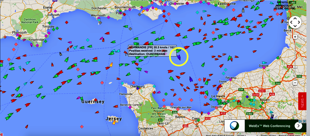 stpeters_hg's tweet photo. Our pilgrims are about half way into their journey across the English Channel. #Normandy2015 map from @MarineTraffic https://t.co/IkBL7PmMF8