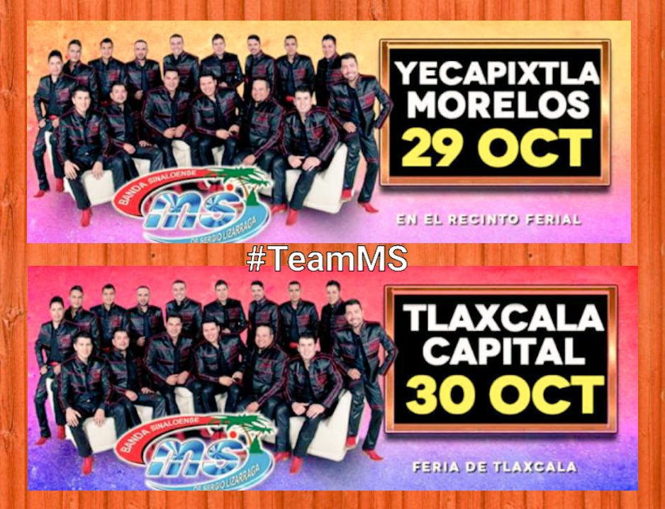 Hexperiencia_ms's tweet photo. Fechas de @BANDA_MS 
29-Oct #Yecapixtla 
30-Oct #Tlaxcala 
#MSGIRA2015 #Piénsalo https://t.co/KF596xcvy9 .