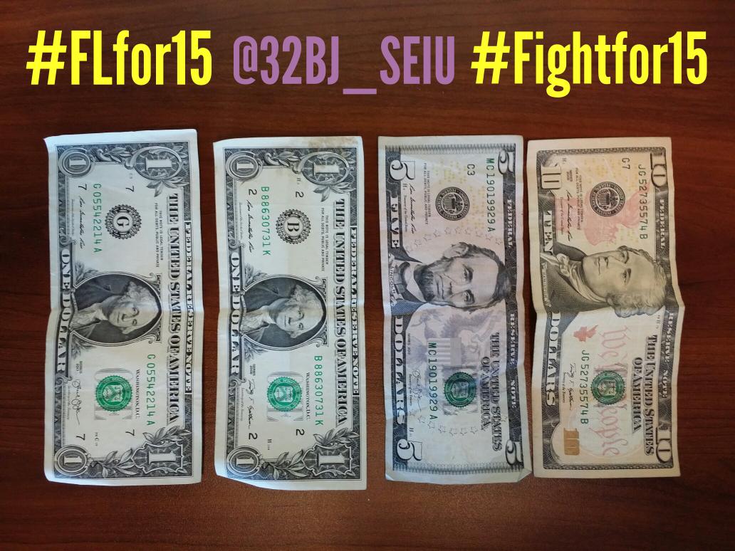 jwilsonNYC's tweet photo. I stand w min./low-wage workers this week, trying to live on $17/day...KIT! @32BJ_SEIU @seiufl #flfor15 #FightFor15 https://t.co/4Hv4oLuRcY
