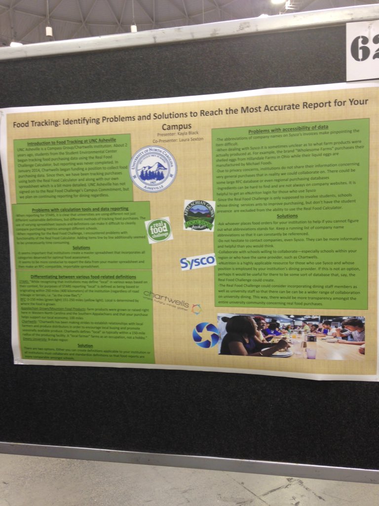 LappLaura's tweet image. Great poster from our @ChartwellsHE campus UNCAsheville #aashe15